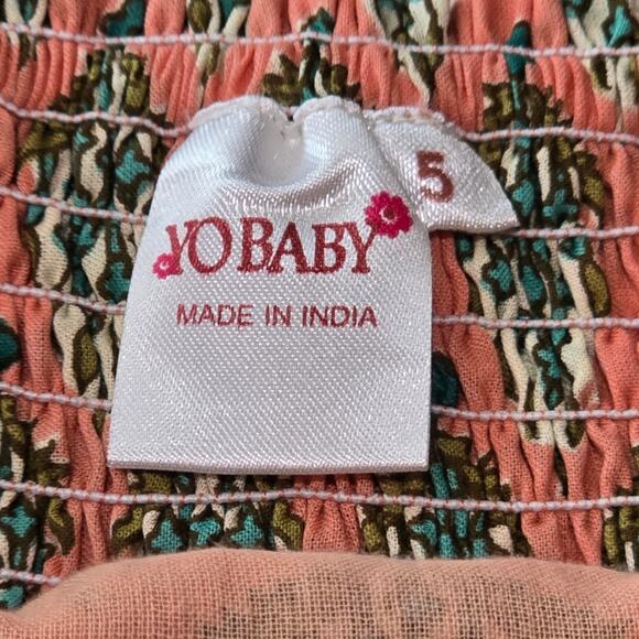 Yo Baby Pink Floral Spring Summer Dress Girl's 5 - Picture 4 of 9